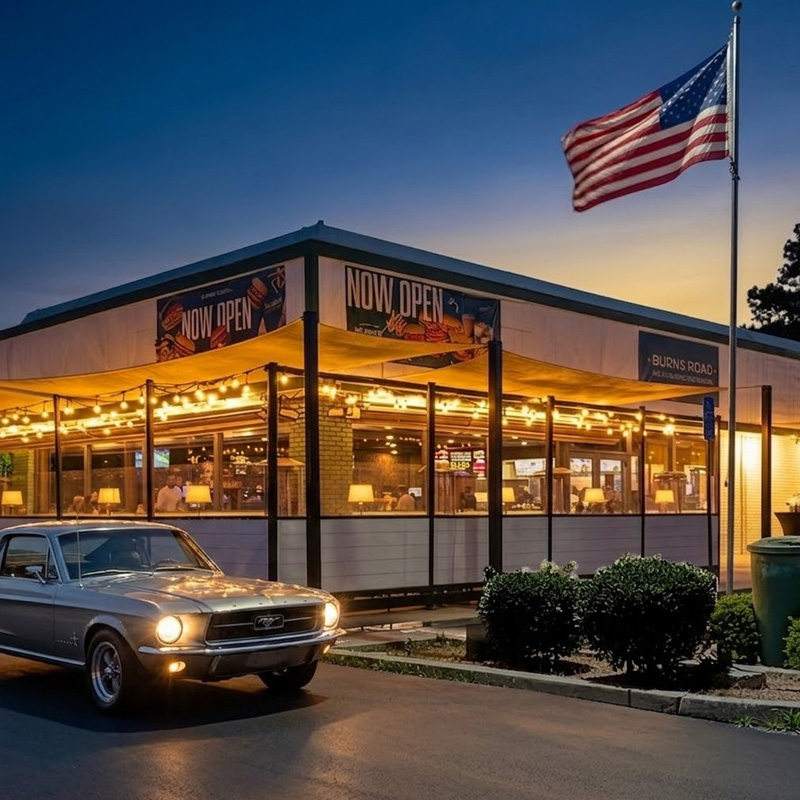 Burns Road — Restaurant interior, Tustin CA